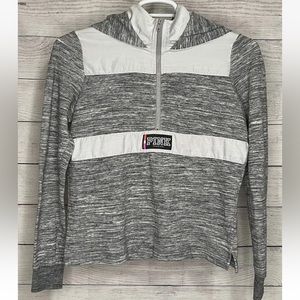 PINK Victoria's Secret Women's Size XS Pullover Hoodie 1/4 Zip Heathered Gray